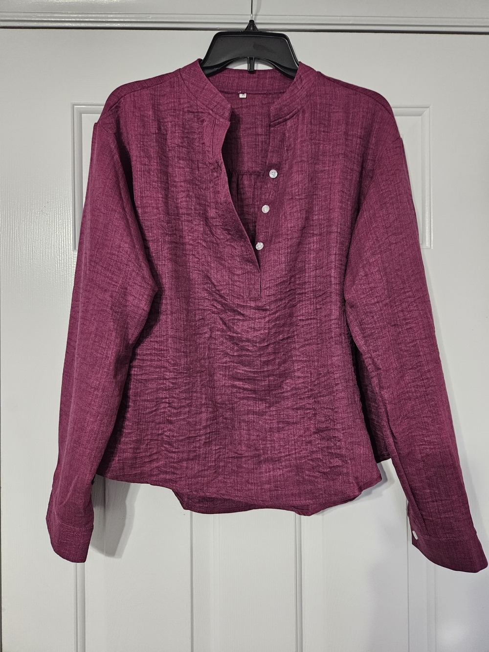 Source Unknown Magenta Split-Neck Button Placket Tunic